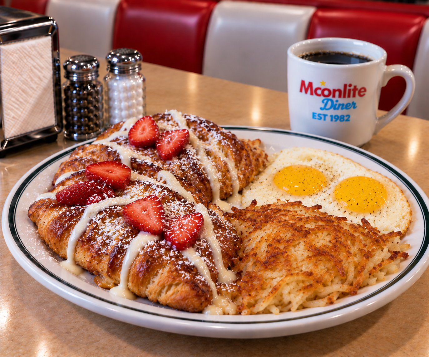 Croissant French Toast & Eggs