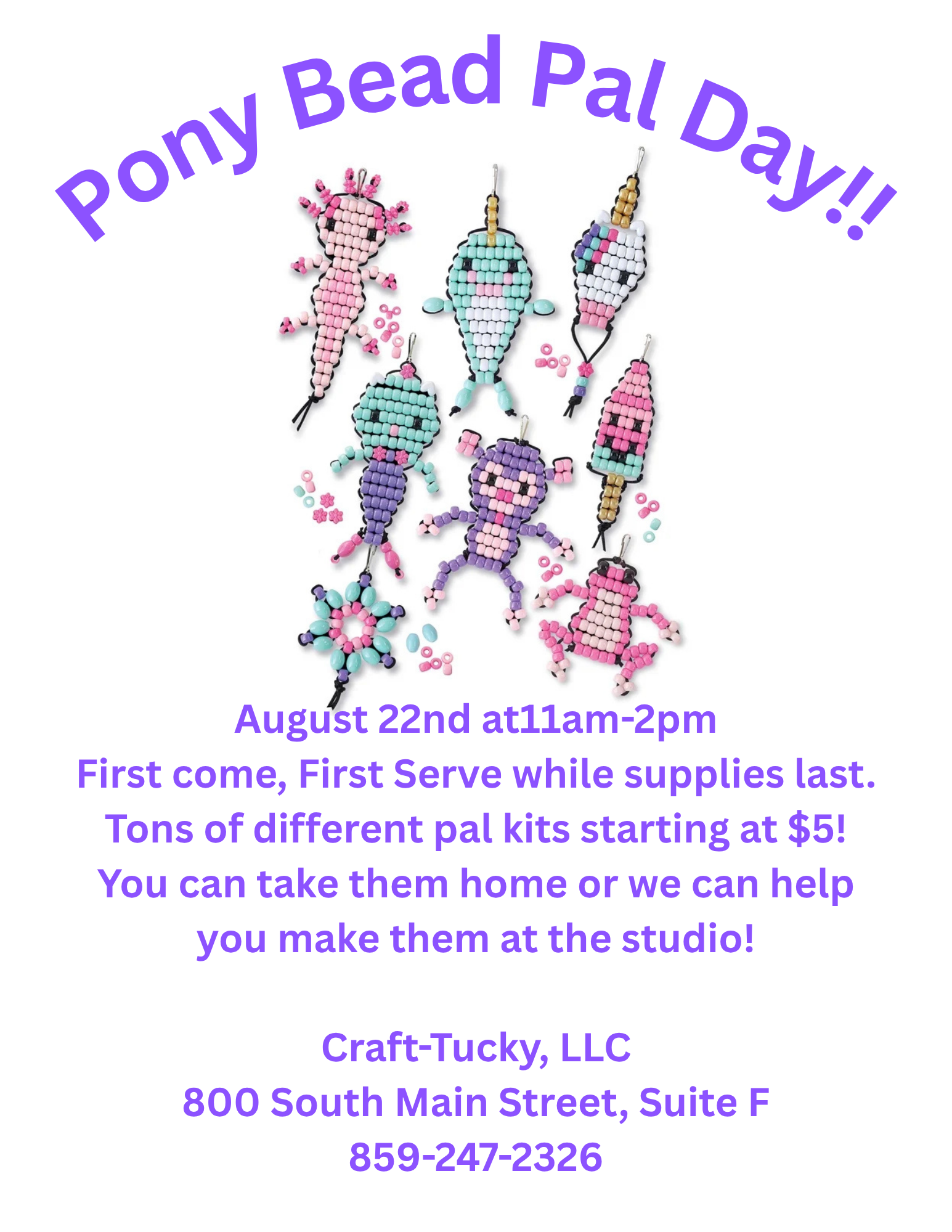Pony Bead Pal Day! (8/22)