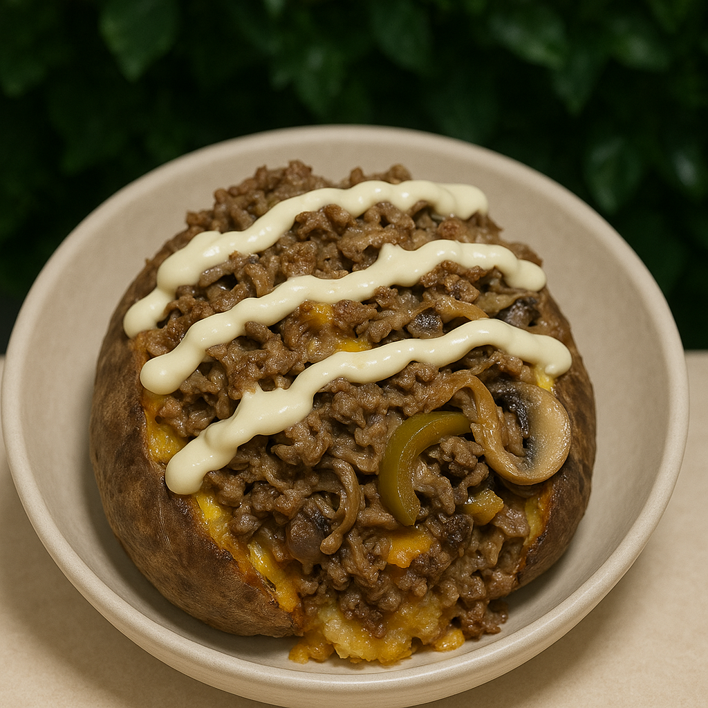 Philly Cheese Spud (Gluten Free)