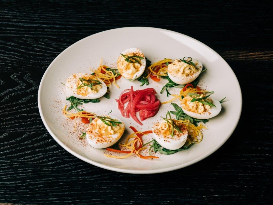 Black Truffle Deviled Eggs