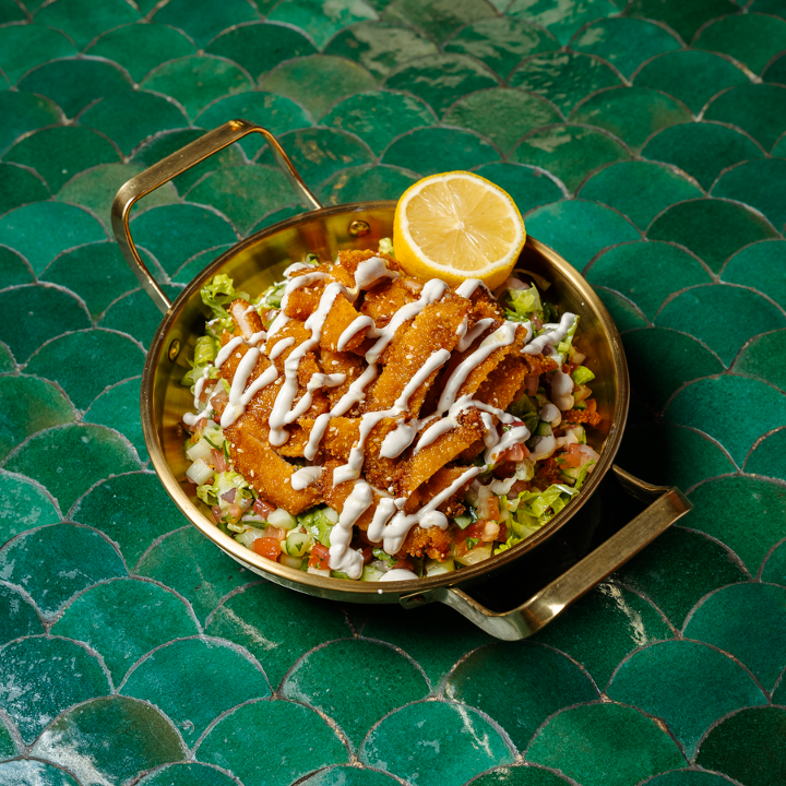 Israeli schnitzel salad