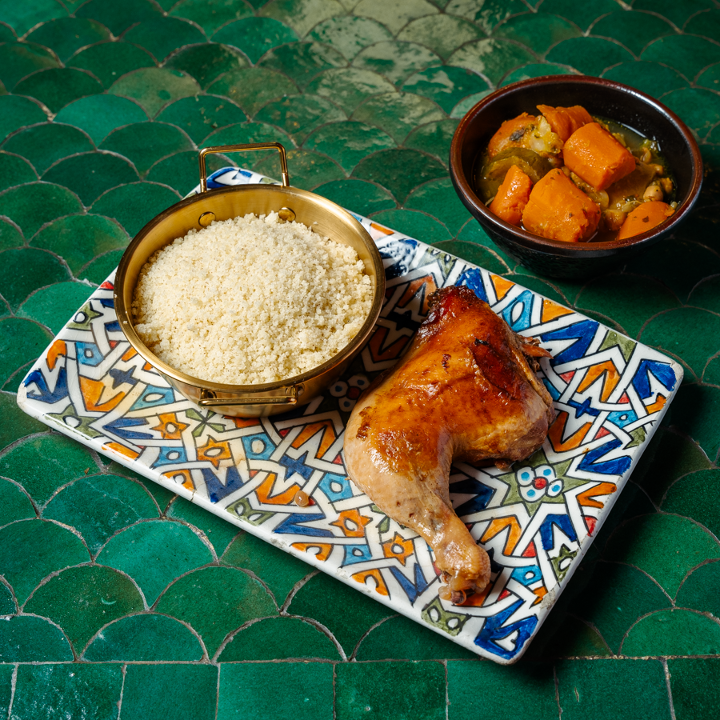 Moroccan couscous with vegetables soup