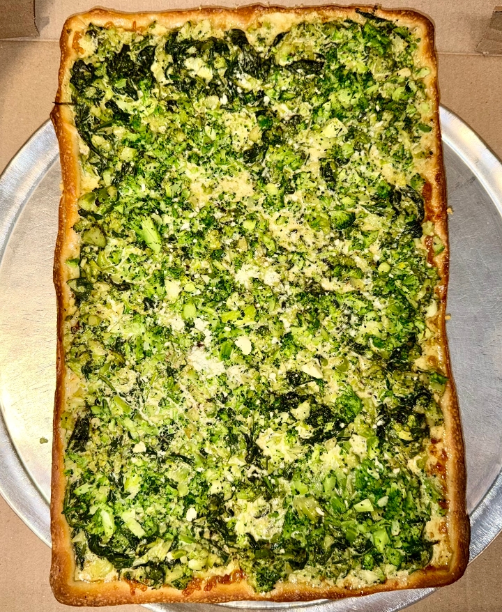 Grandma Broccoli Spinach Alfredo Pie