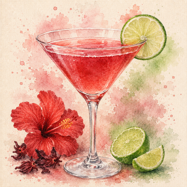 Hibiscus Lime Martini presentation