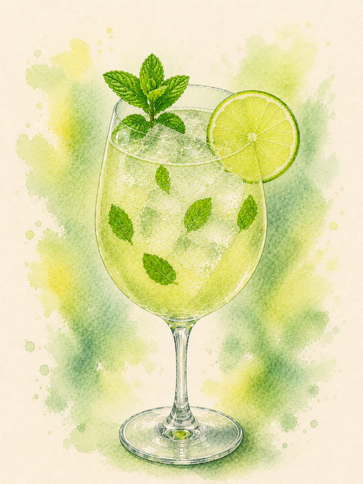 Cucumber & Lime Mocktail presentation
