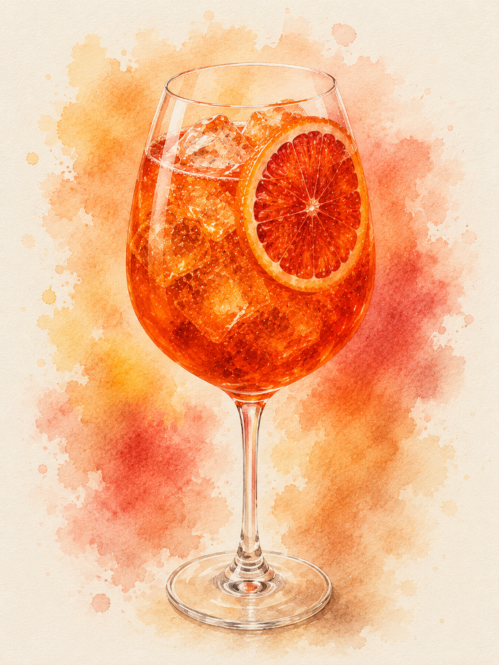 Blood Orange Aperol Spritz presentation