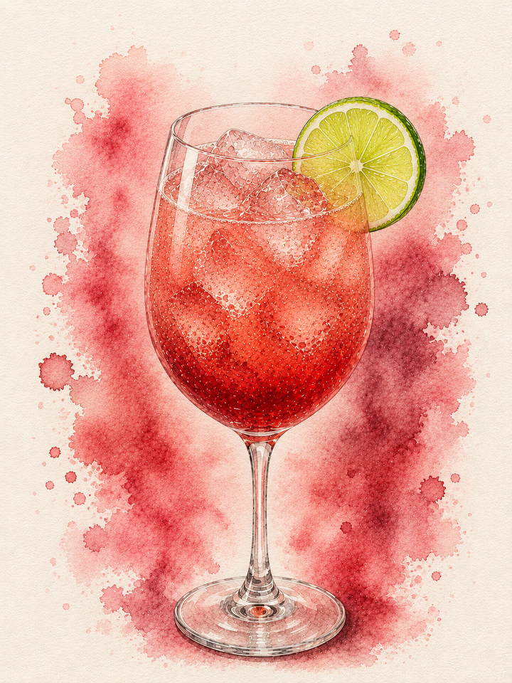 Ginger & Hibiscus Mocktail presentation