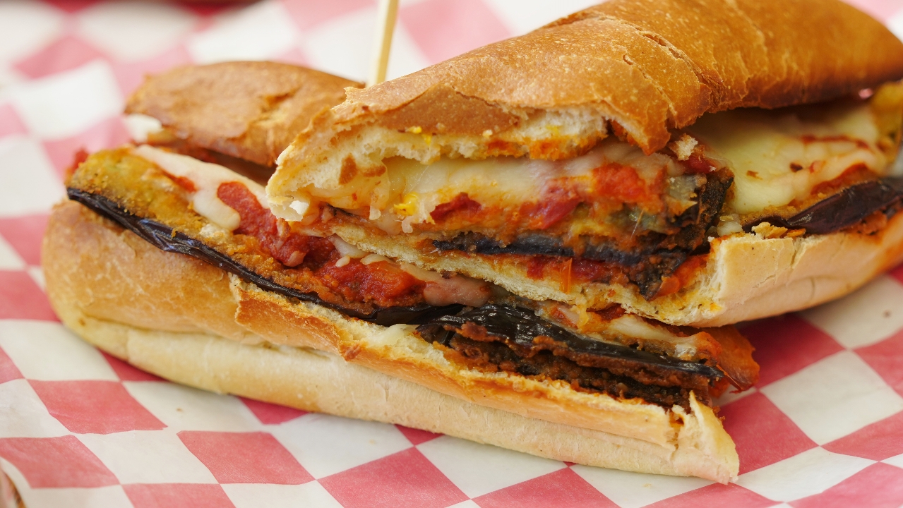 Eggplant Parmigiana Sandwich