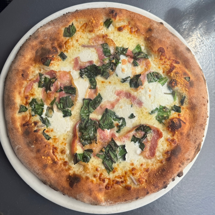 Foraged Spring Ramps Pizza
