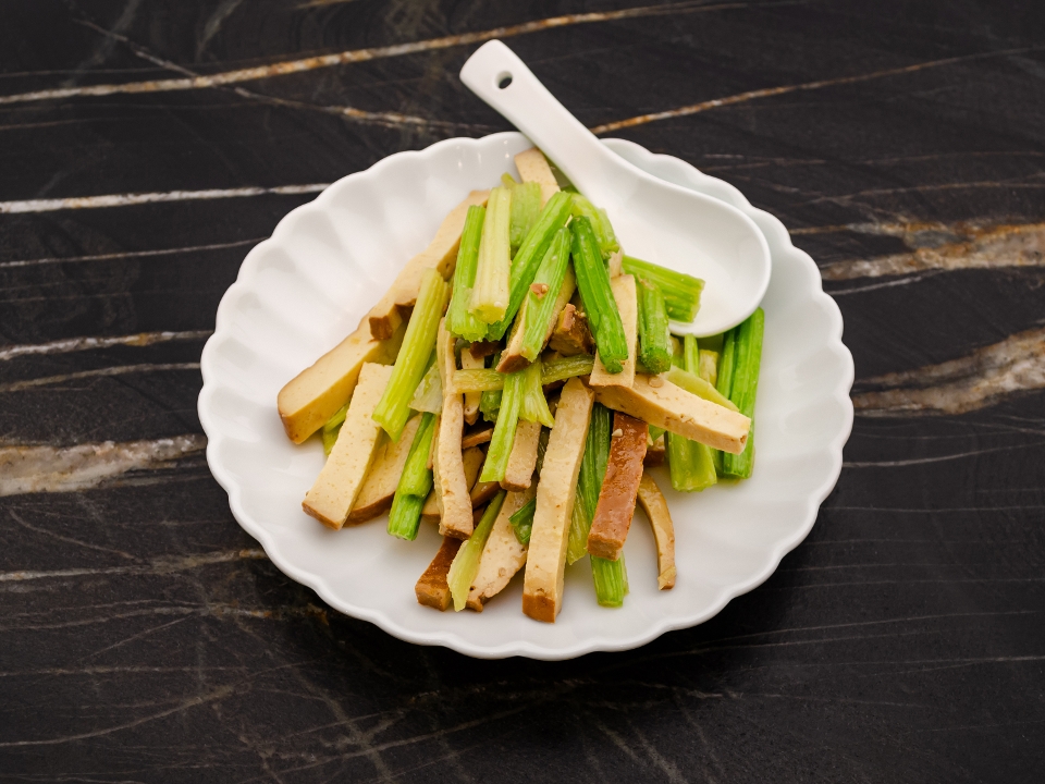 Savory Tofu & Celery Shoot (Light meal side)