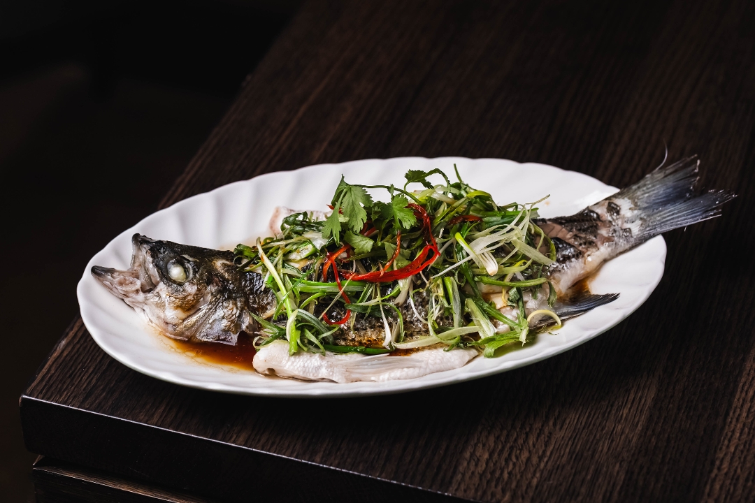 Steamed Whole Sea Bass (Light meal)