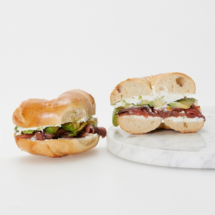Pastrami Salmon Avocado Sandwich