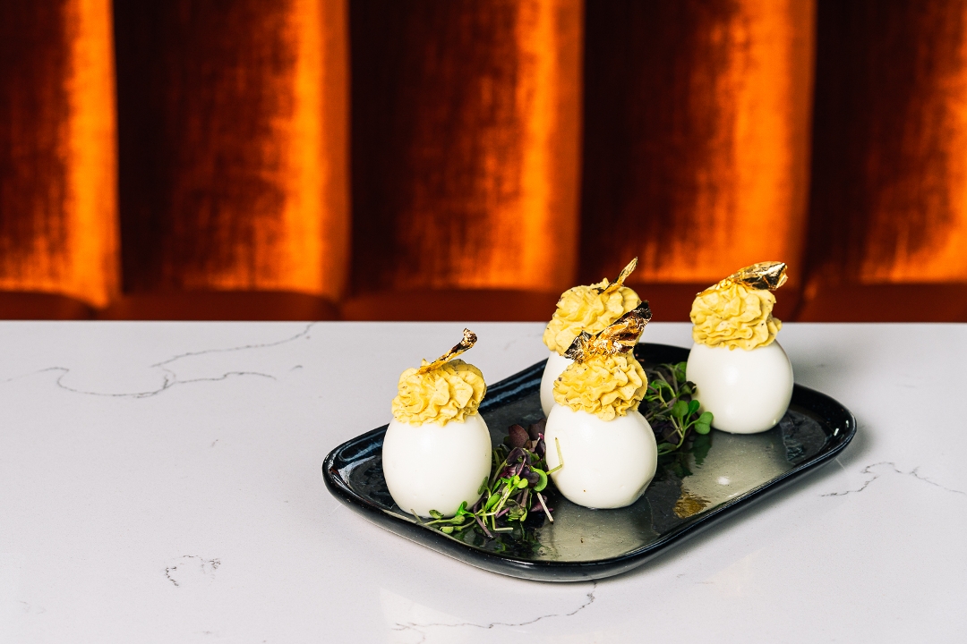 Four Truffle Deviled Eggs