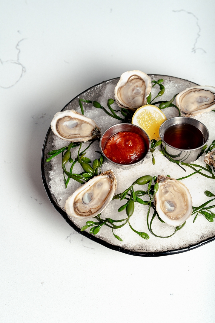 Six Freshly Shucked Oysters