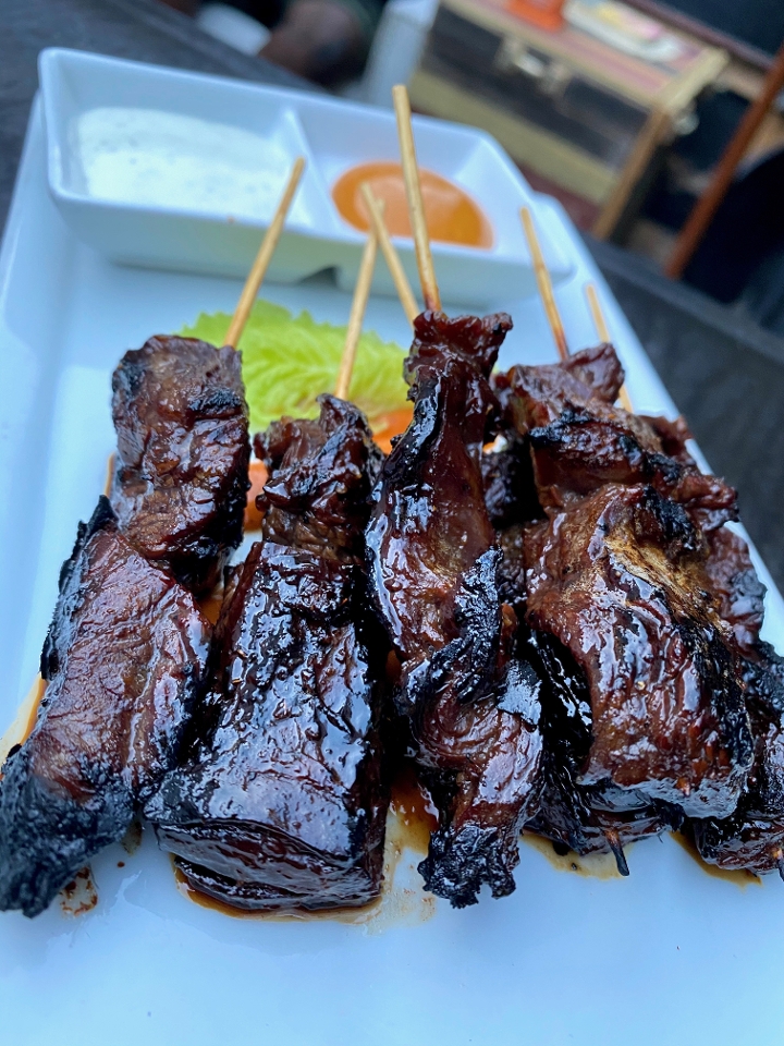 * Malaysian-Style Steak Skewers •.