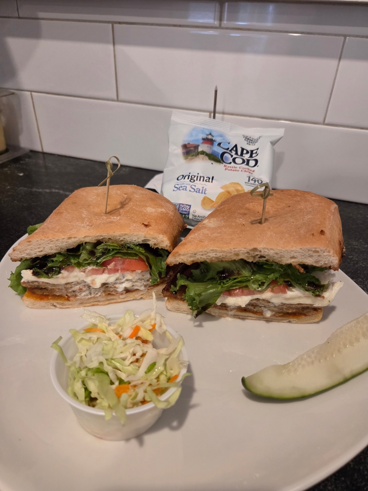 Eggplant and burrata sandwich