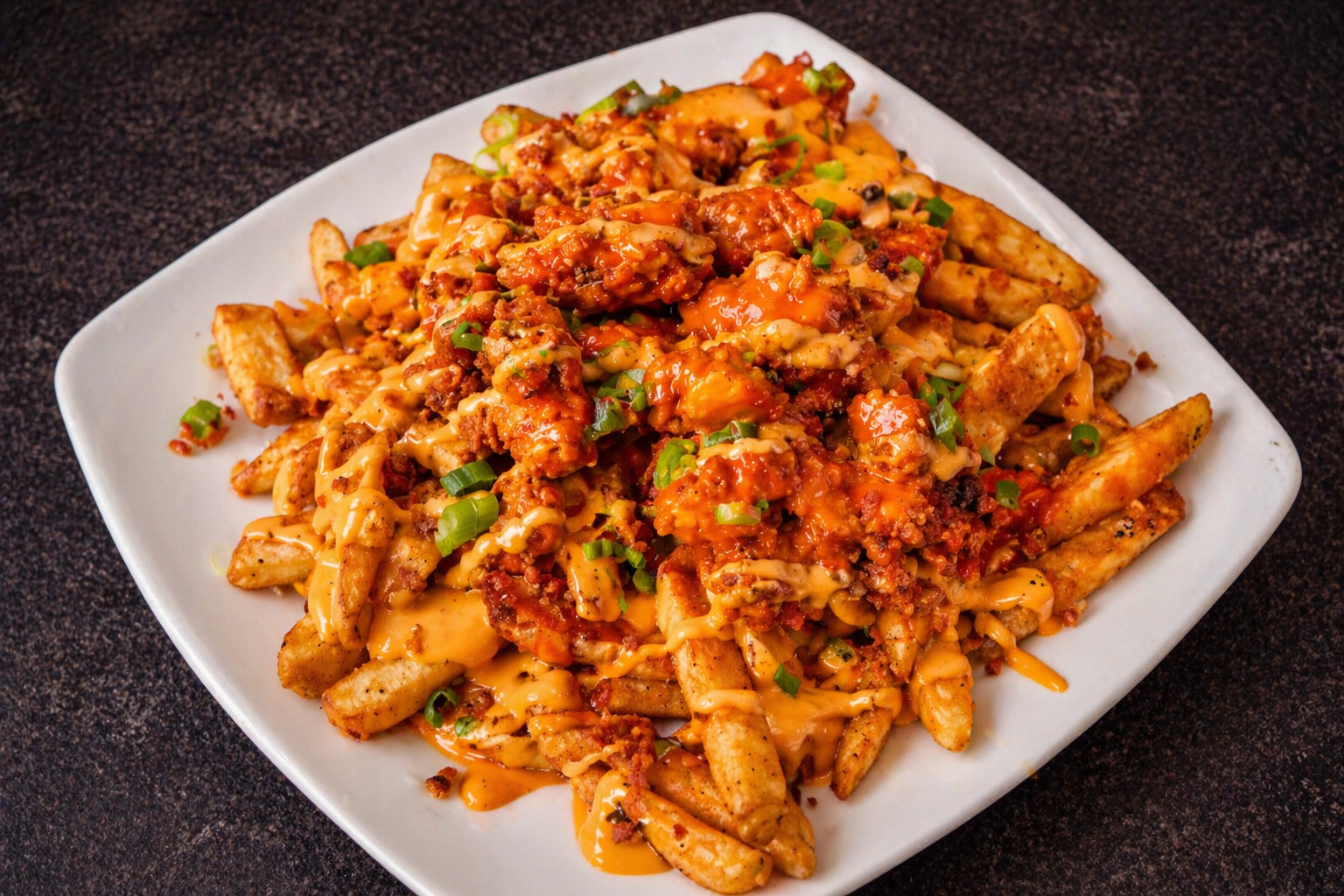Buffalo Chicken Loaded Pile of Fries Melt