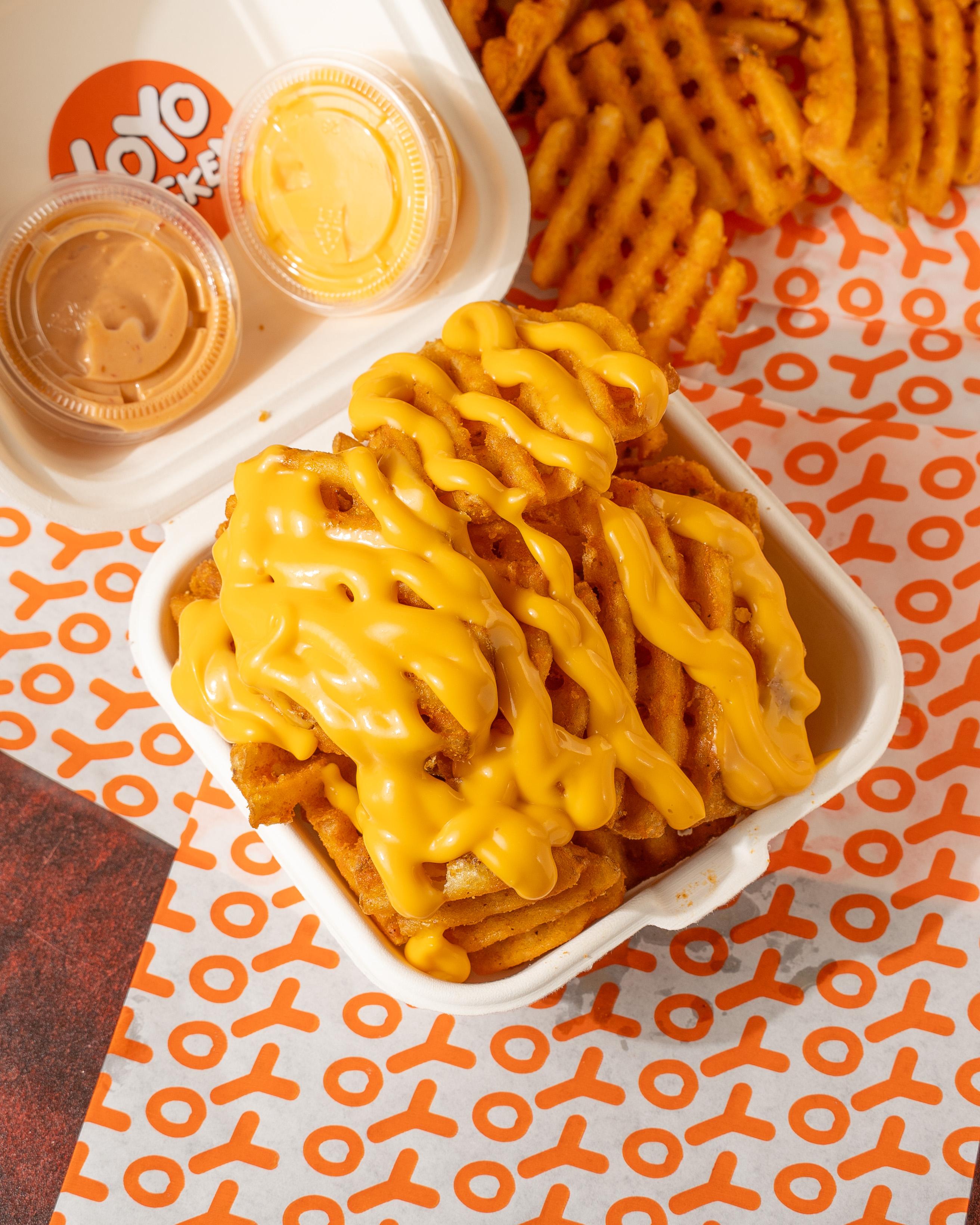 Waffle Fries Large with cheese — Sides