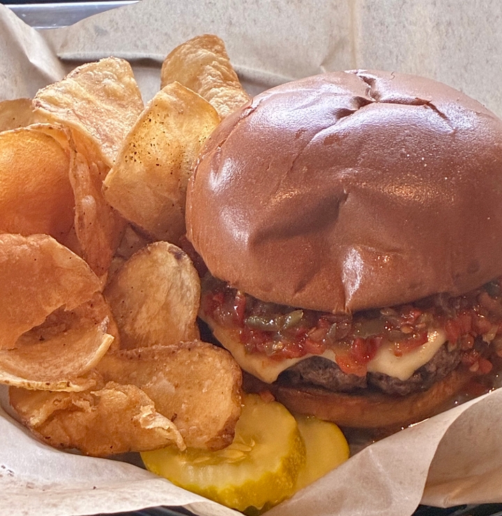 Hot Pepper Relish Burger