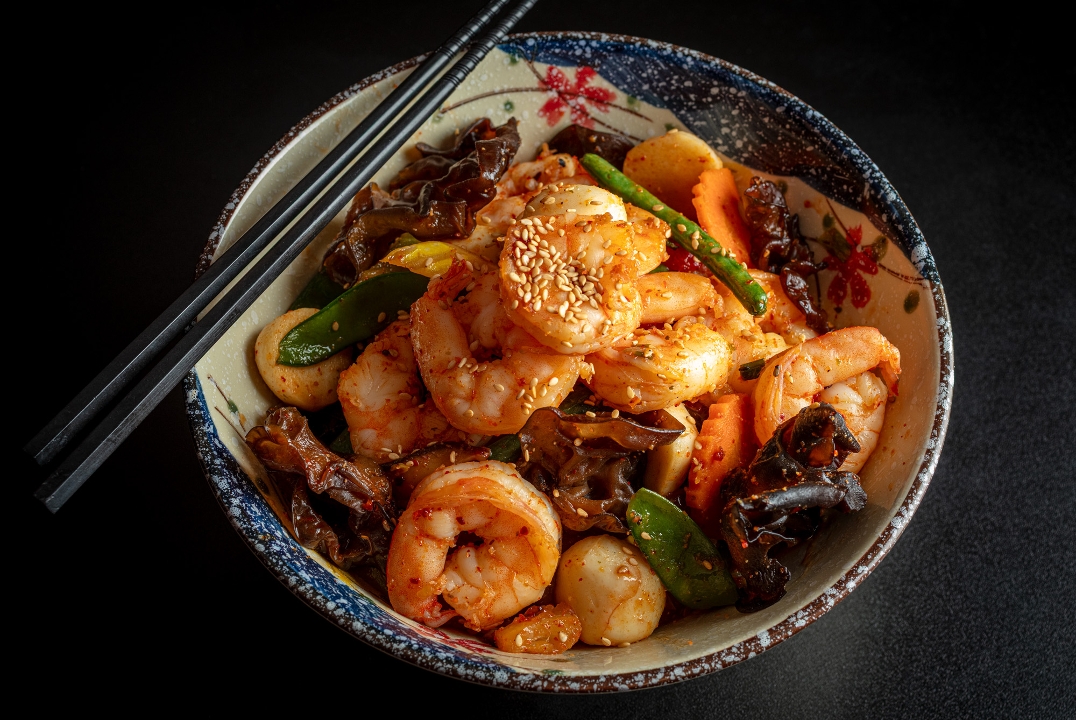 Honey Gochujang Jumbo Shrimp Don