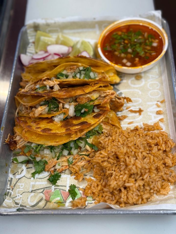 Chicken Birria Taco Platter (O)