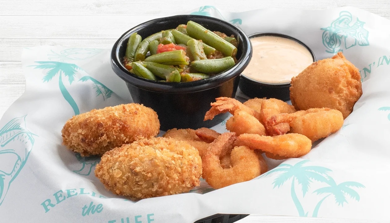 Diablo Cakes and Shrimp Basket
