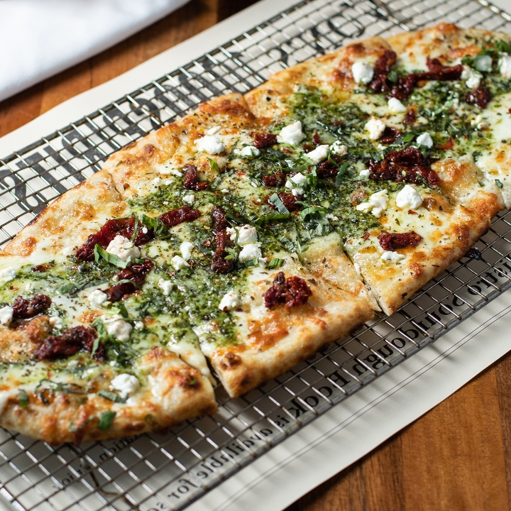 Whipped Chevre and Sundried Tomato Pizza