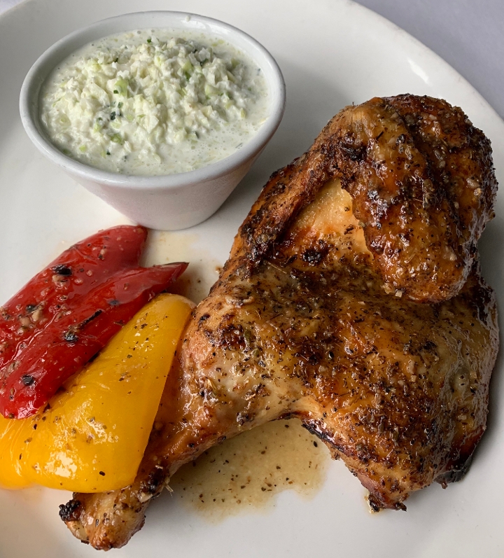 Order Roasted Greek Chicken 1/2 food online from Carson's Prime Steaks and Famous Barbecue of Deerfield store, Deerfield on bringmethat.com