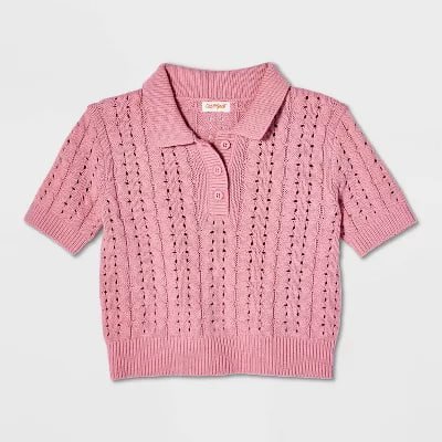 Girls' Short Sleeve Pullover Sweater - Cat & Jack™ Mauve