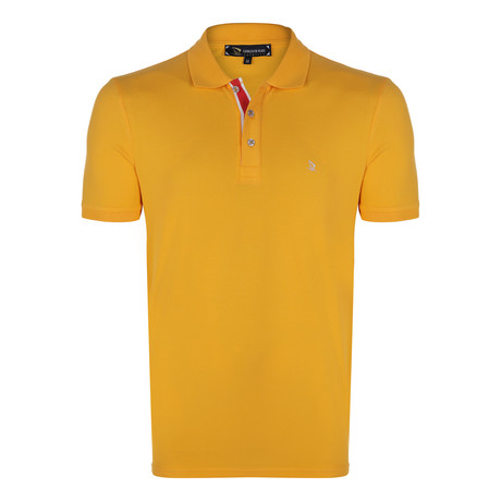 Peter Short Sleeve Polo Shirt // Mustard + Ecru (S)