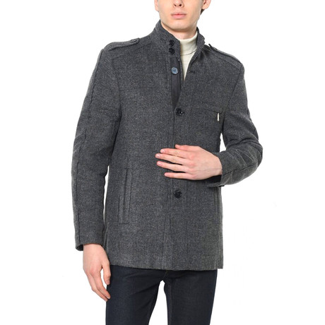 Olympia Coat // Patterned Anthracite (Medium)