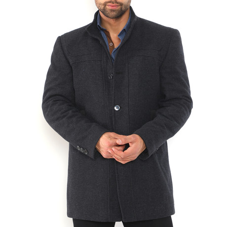Crestone Overcoat // Patterned Dark Blue (Large)