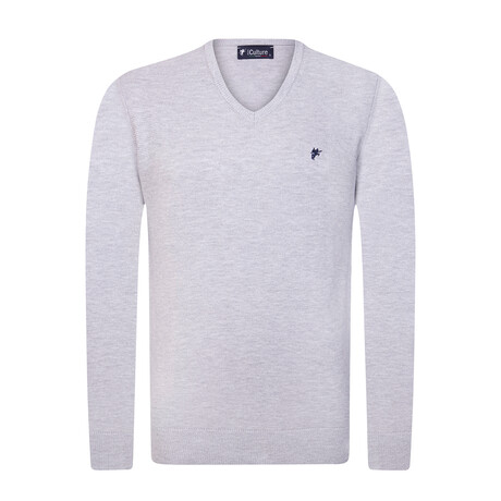 Finn V-Neck Pullover Sweater // Gray (2XL)