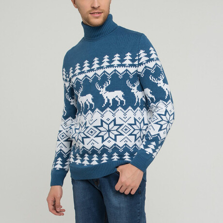 Hassan Sweater // Denim + White (S)