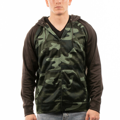 Full Zip // Green Camo + Black (2XL)