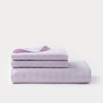 Sateen Stripe Duvet Cover // Lilac (King)