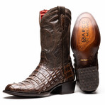 Western Collection Phoenix // Caiman Belly Leather Cowboy Boot // Aged Brown (US: 10.5)