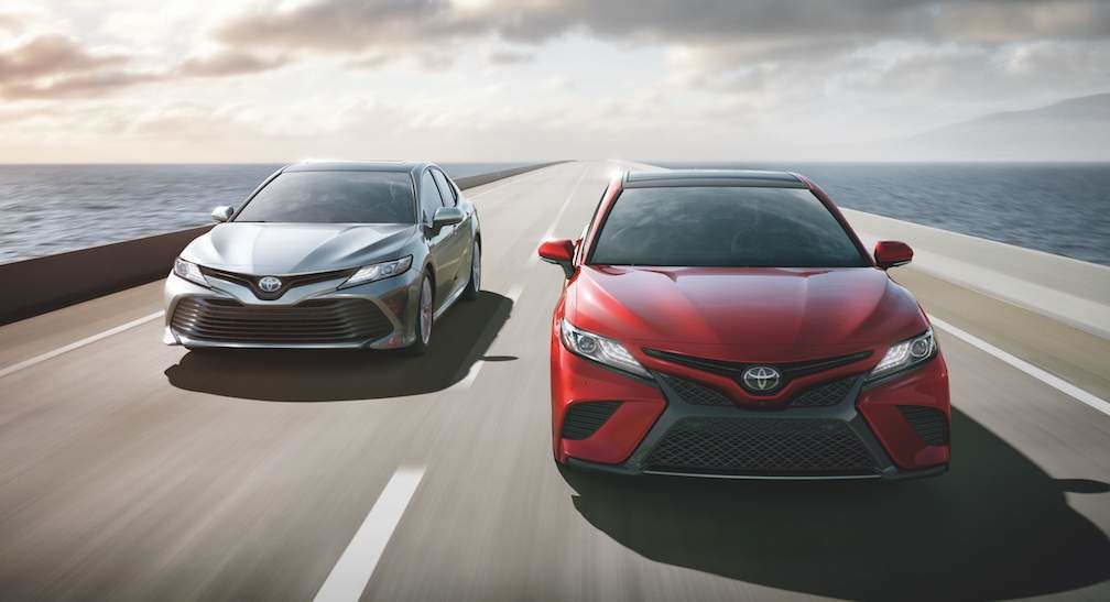 Camry XLE Hybrid in Celestial Silver Metallic. XSE V6 in Ruby Flare Pearl