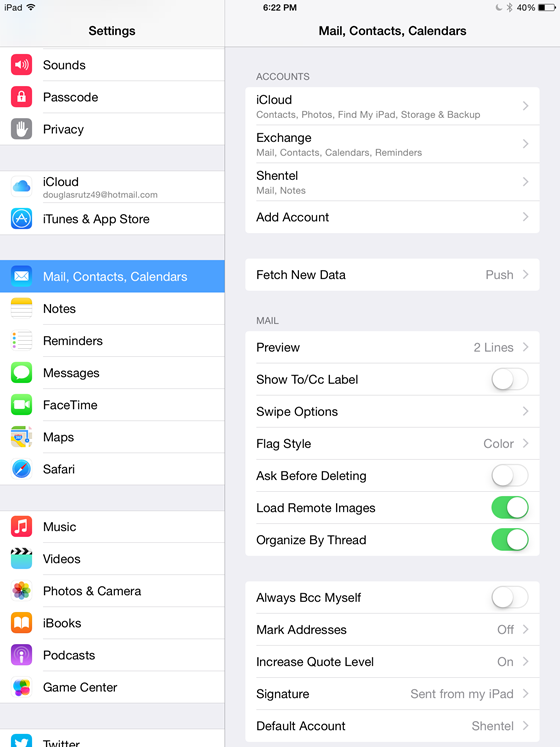In the following screen, Tap Other.