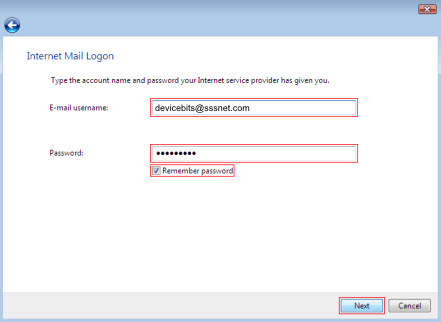 What are the correct email settings for my @sssnet.com email address? FAQ -  MCTV