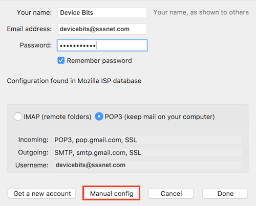 What are the correct email settings for my @sssnet.com email address? FAQ -  MCTV