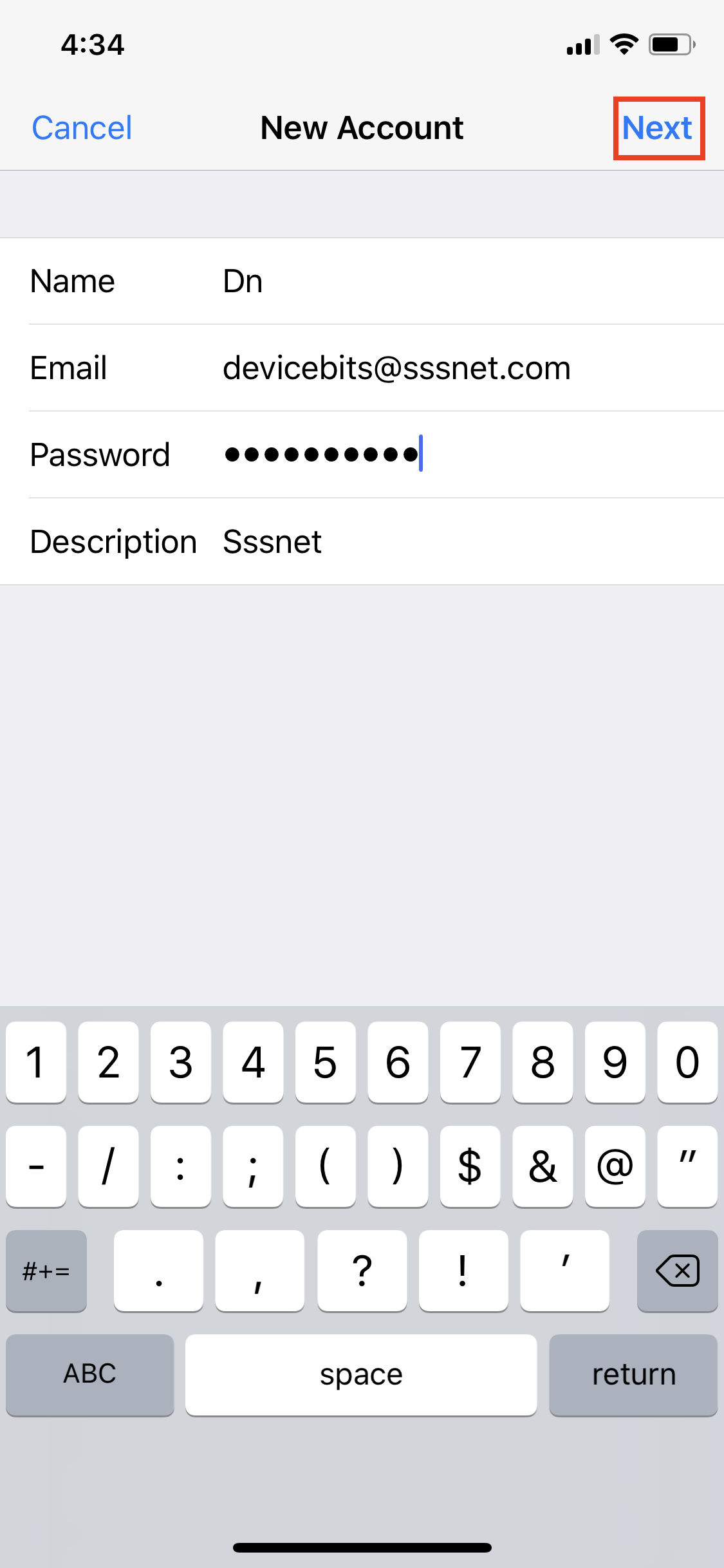 What are the correct email settings for my @sssnet.com email address? FAQ -  MCTV