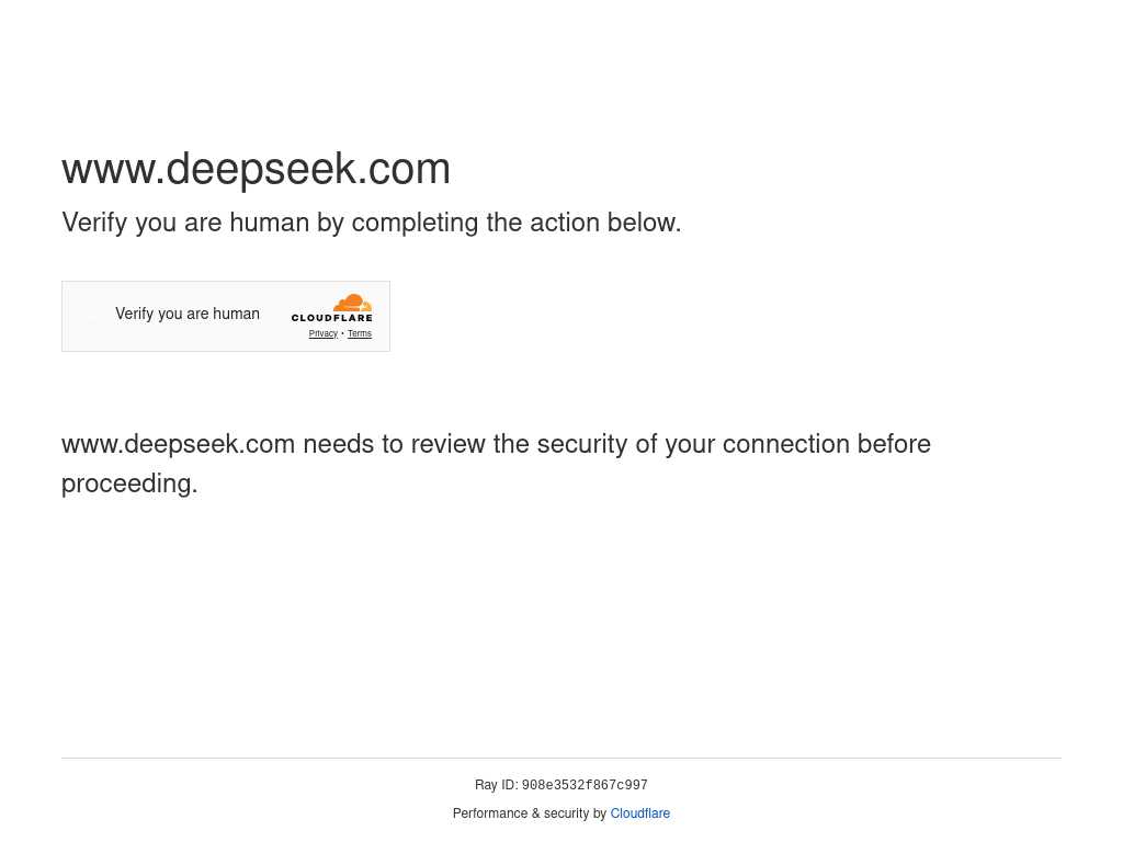 Screenshot of the website of DeepSeek