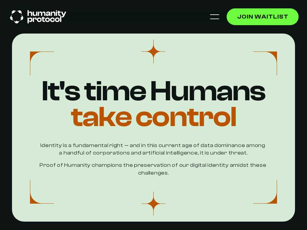 Screenshot of the website of Humanity Protocol