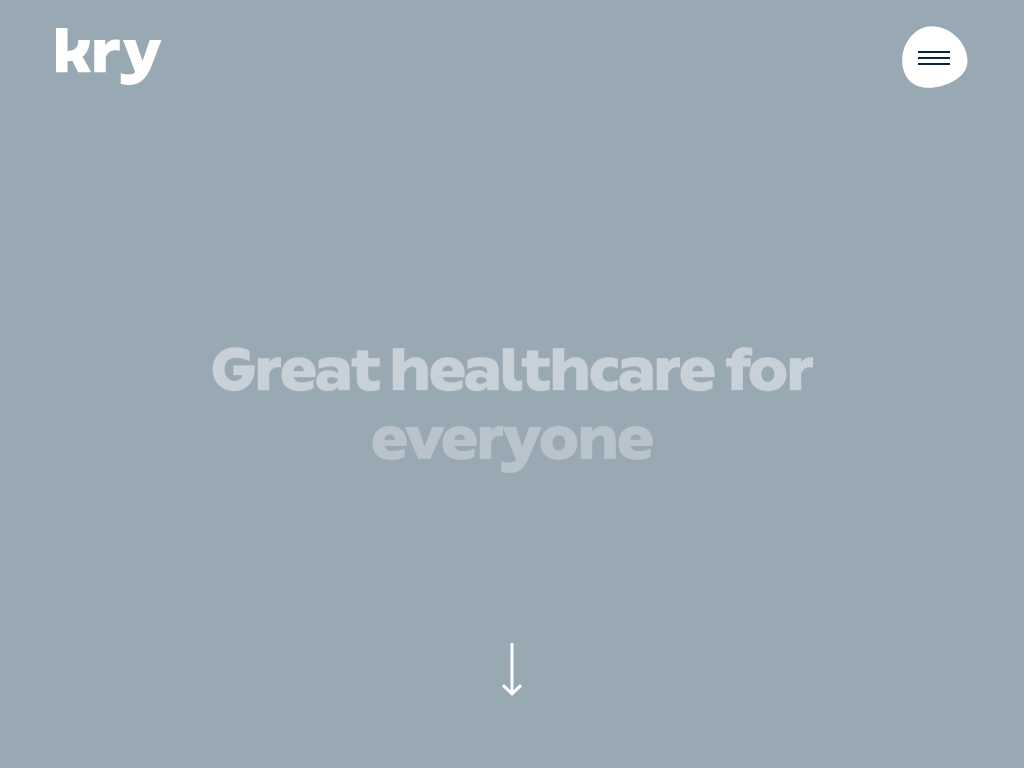 Screenshot of the website of Kry