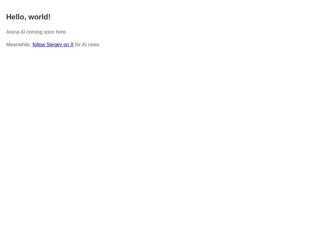 Screenshot of the website of Arena