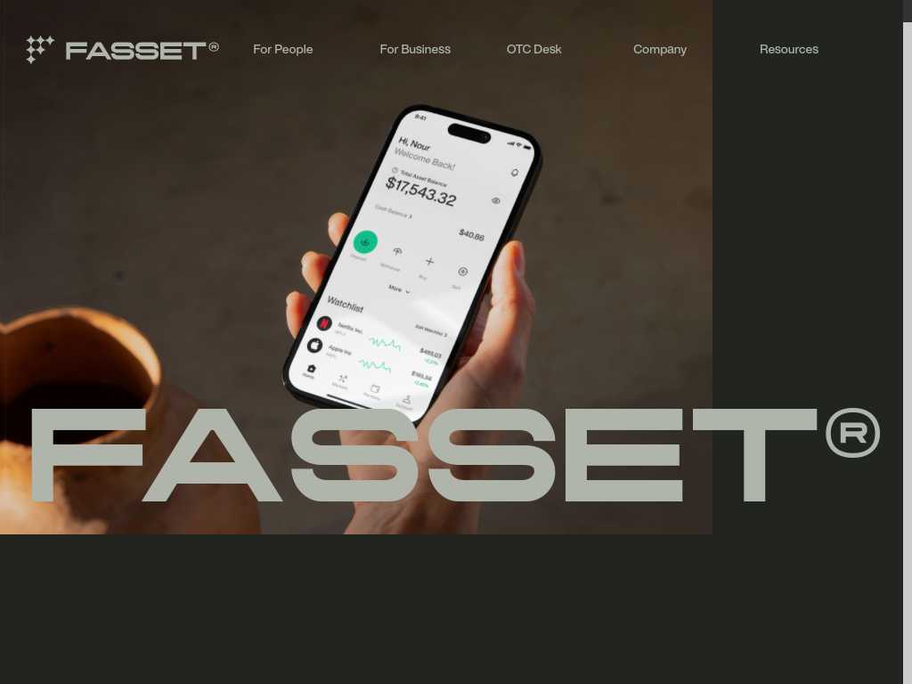 Screenshot of the website of Fasset
