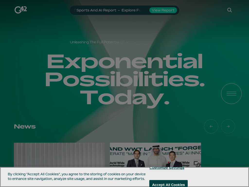 Screenshot of the website of G42