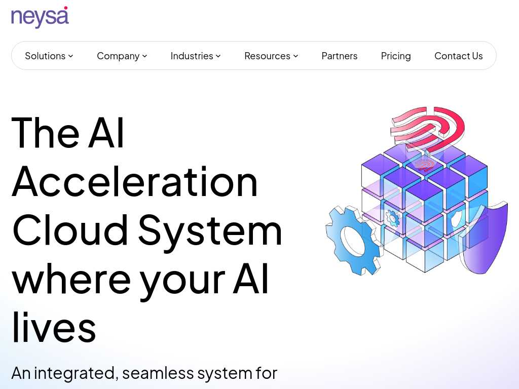 Screenshot of the website of Neysa