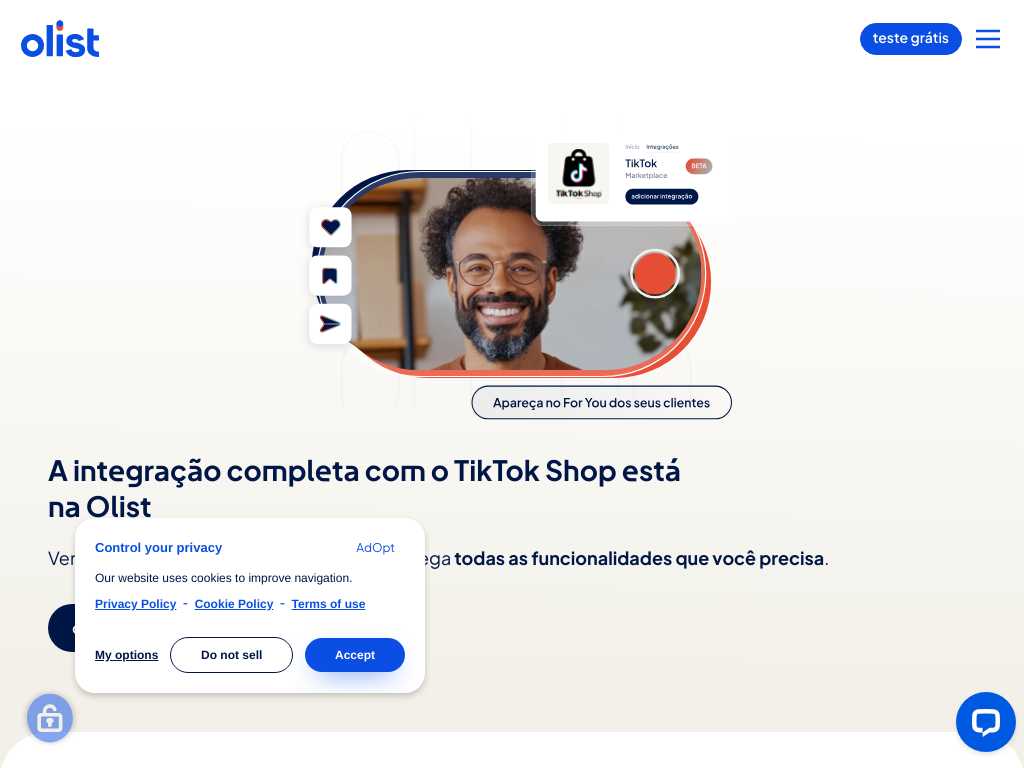 Screenshot of the website of Olist
